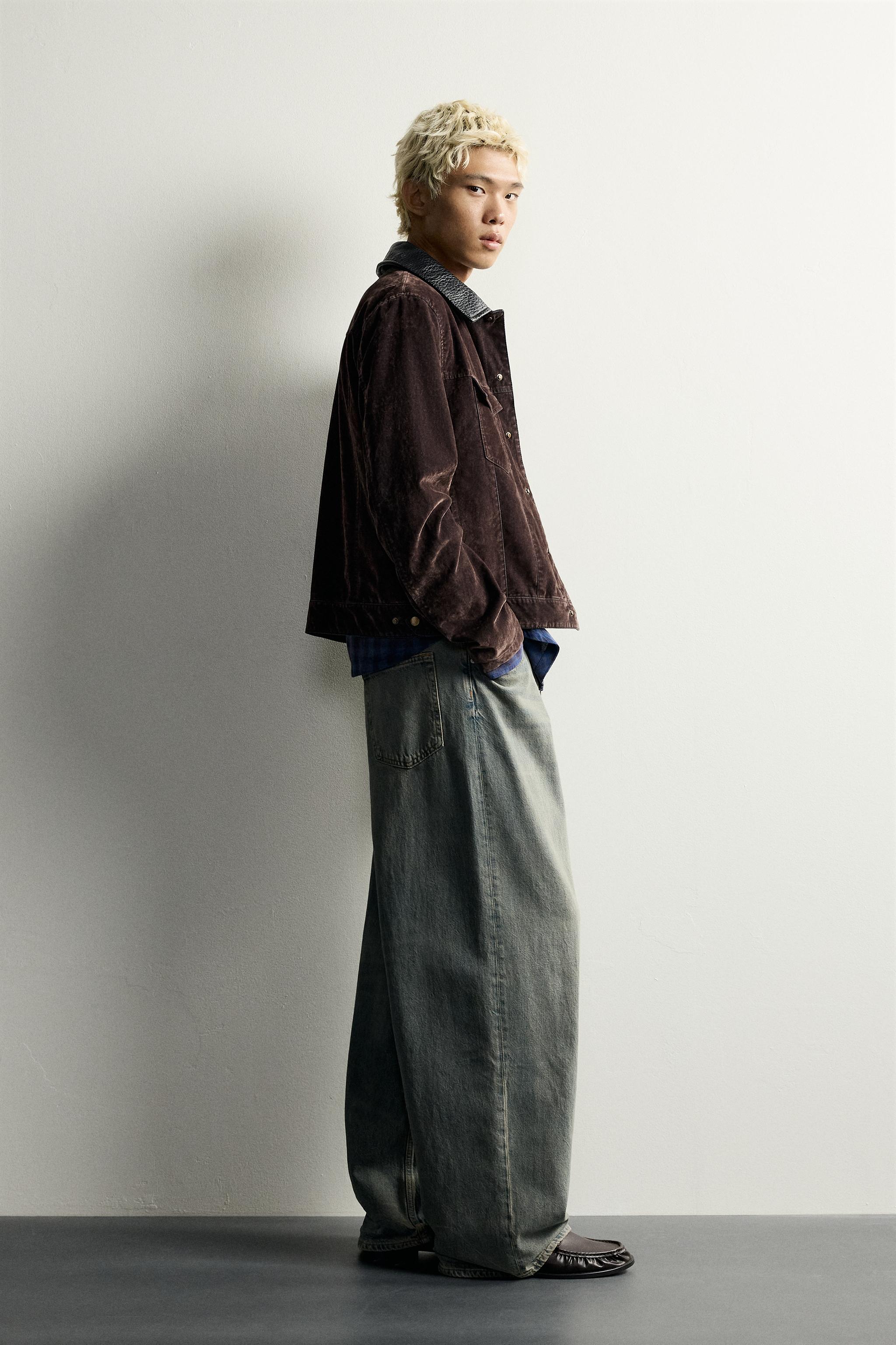 BLOUSON FLOQUÉ AVEC COL EN CONTRASTE